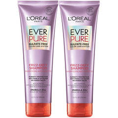 L’Oréal Paris EverPure Frizz-Defy packaging highlights color-safe formula for gentle cleansing