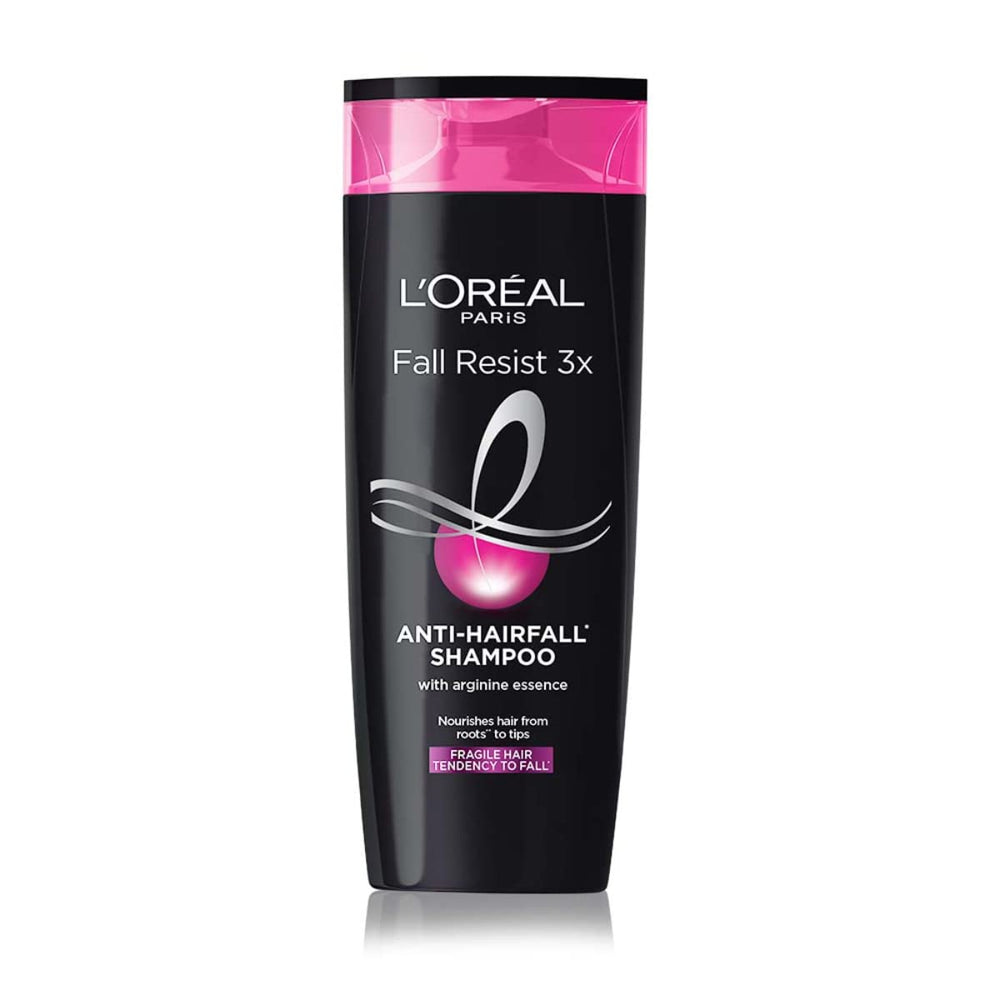 L'Oreal Paris Fall Repair 3X bottle front shows triple-action anti-hair fall formula