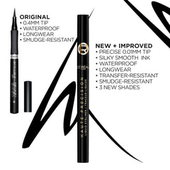 Smudge-proof finish remains intact during activities with Haute Precision eyeliner.
