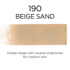 L'Oreal Paris Infallible Fresh Wear Foundation powder application with brush illustrates light, buildable coverage