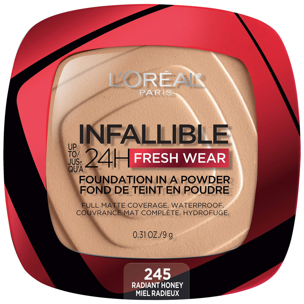 L'Oreal Paris Infallible Fresh Wear powder packaging for quick touch-ups.