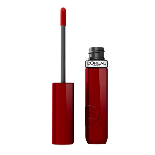 L'Oreal Paris Infallible Lacque Berry Bordeaux swatch during application for lasting shine