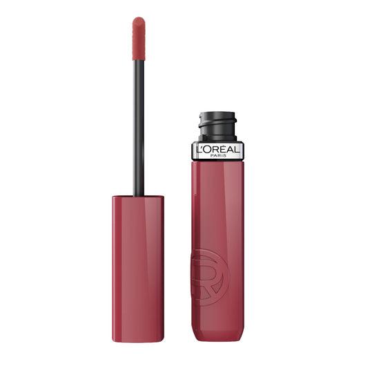 L'Oreal Paris Infallible Lacque Resistance Paris Sunset swatch with bold color payoff.