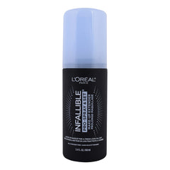 L'Oreal Paris Infallible Pro-Spray bottle close-up for long-lasting makeup setting.