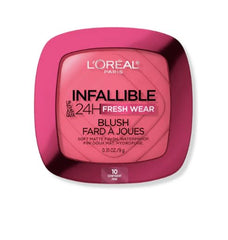 L'Oreal Paris Infallible Soft Matte Blush Confident Pink 10 on compact adds long-lasting color