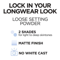 No white cast demonstration with L'Oreal Paris Infallible tinted loose setting powder across tones