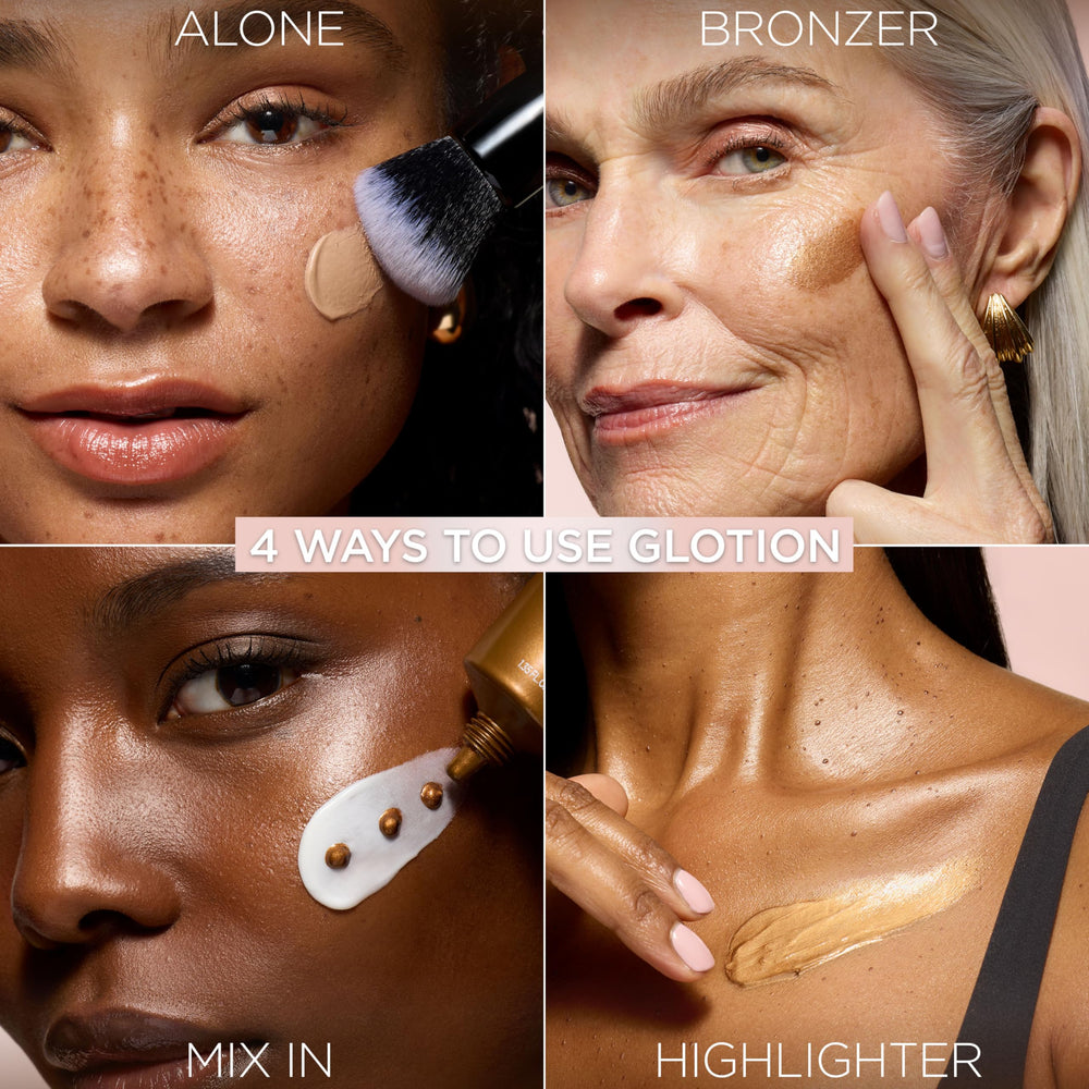L'Oreal Paris Lumi Glotion on the cheeks adds bright glow.