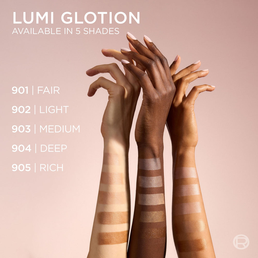 L'Oreal Paris Lumi Glotion collarbone glow highlights skin.