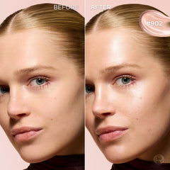 L'Oreal Paris Lumi Glotion on the face yields a luminous finish.
