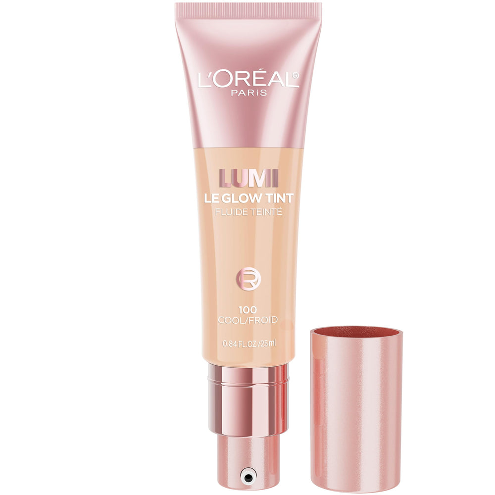 L'Oreal Paris Lumi Le Glow Tint bottle showcases a radiant, healthy finish.