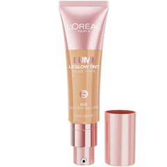 L'Oreal Paris Lumi Le Glow Tint bottle shows lightweight coverage and breathable feel.