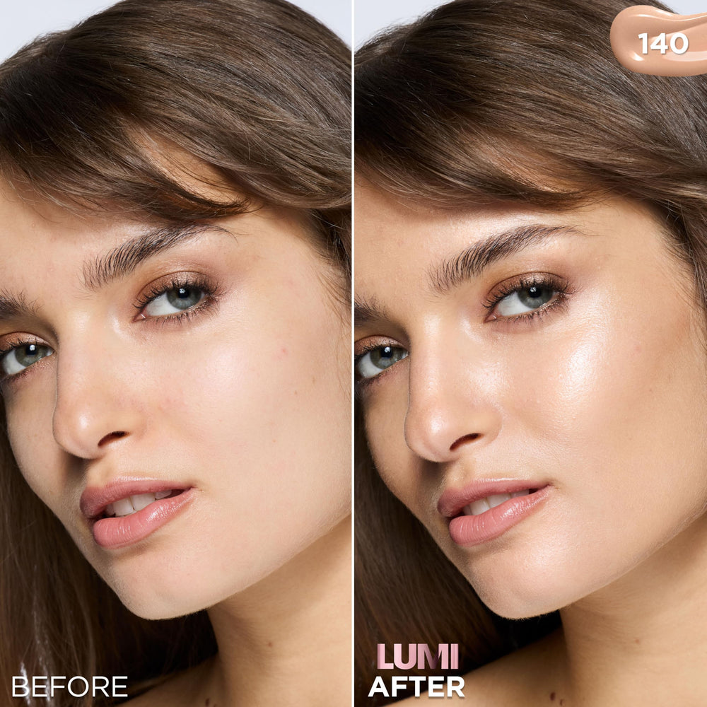 Close-up of reflective pearls in Lumi Le Glow Tint for a soft-lit glow.