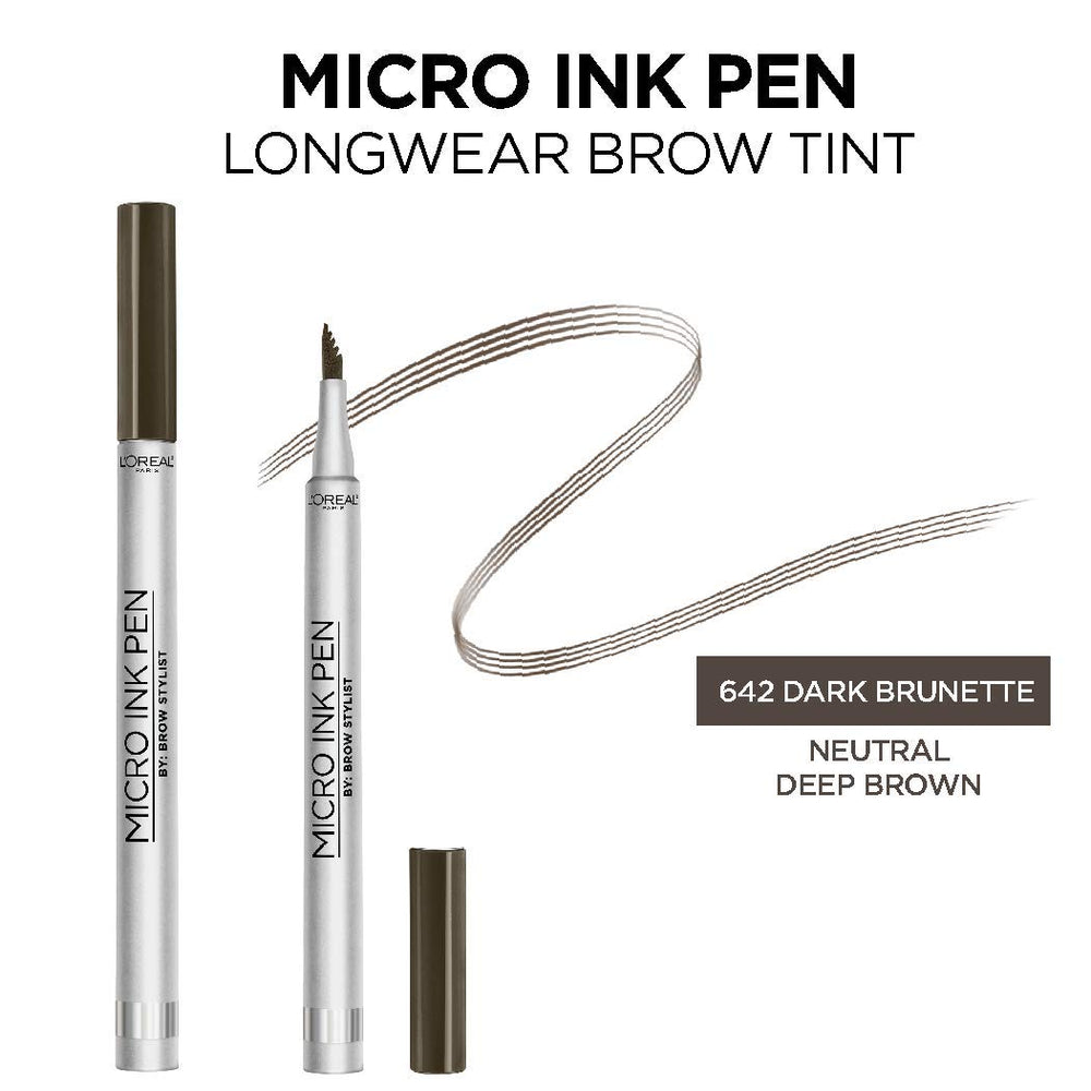L'Oreal Paris Micro Ink Pen Brow Stylist precision comb tip for smooth color
