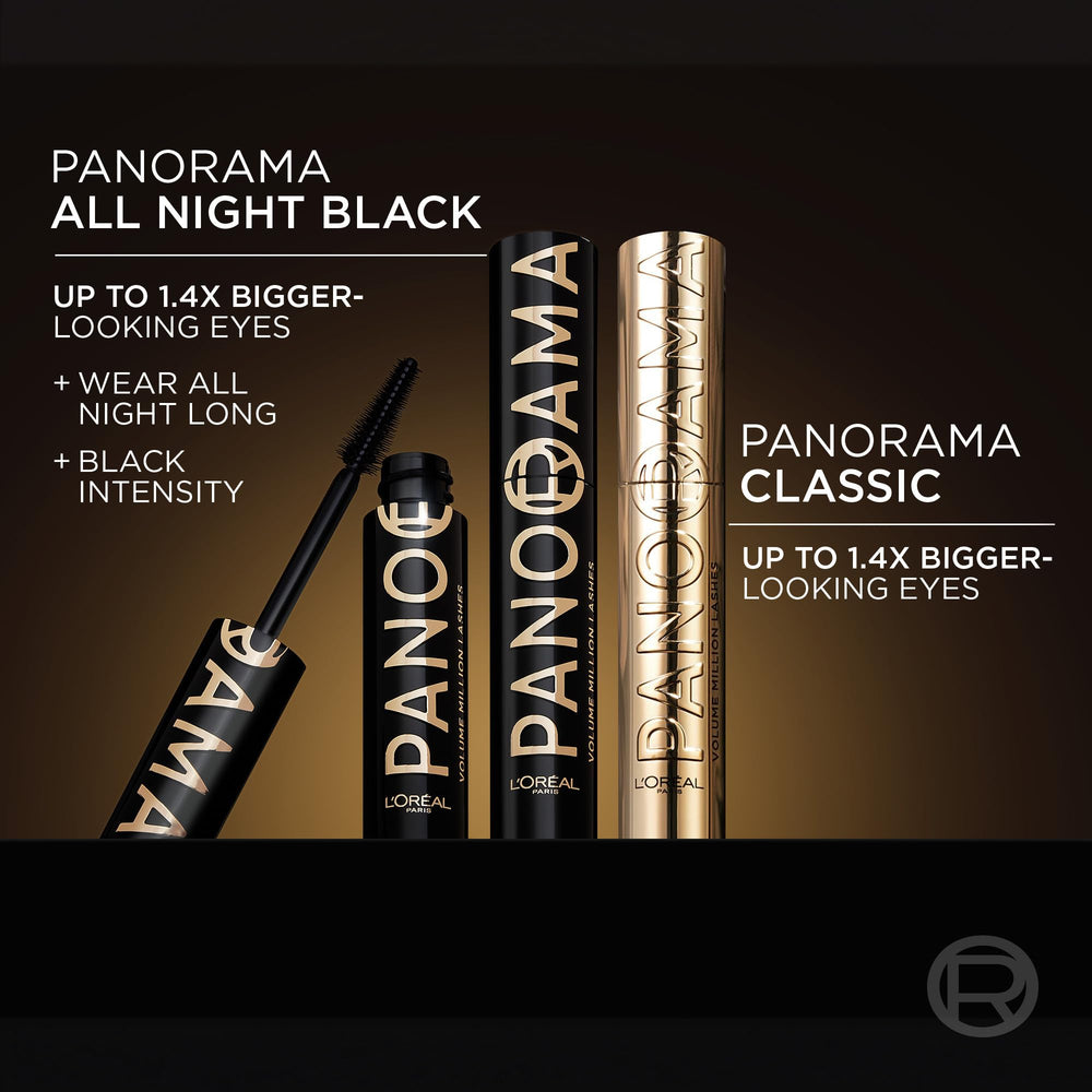 L'Oreal Paris Panorama Mascara root-to-tip application with brush.