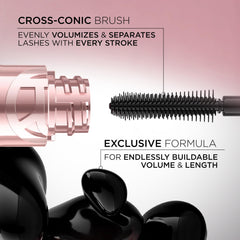 Cross-conic brush detail highlighting even distribution on lashes
