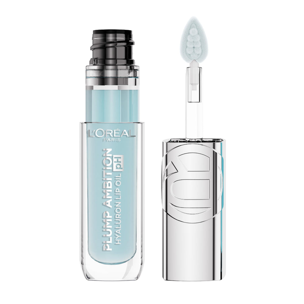 L'Oreal Paris Plump Ambition lip oil bottle front showing color shifting hydration