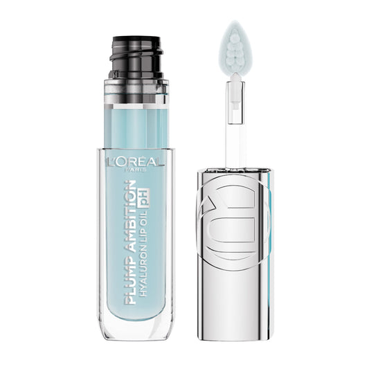 L'Oreal Paris Plump Ambition lip oil bottle front showing color shifting hydration