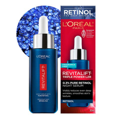 L'Oreal Paris Revitalift LZR night serum bottle for potent nightly care