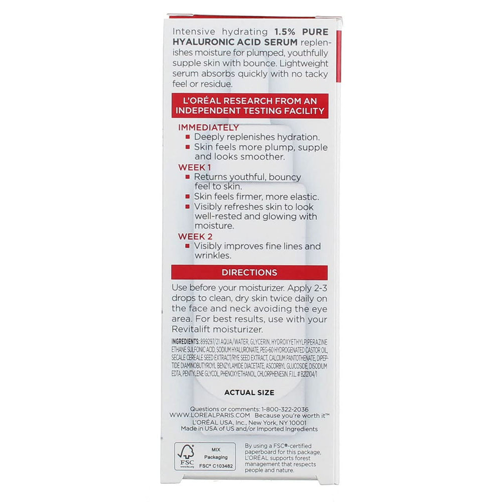 RevitaLift serum smoothing action on skin surface and depth