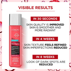 Applying Revitalift toner to face with pad for refreshed skin