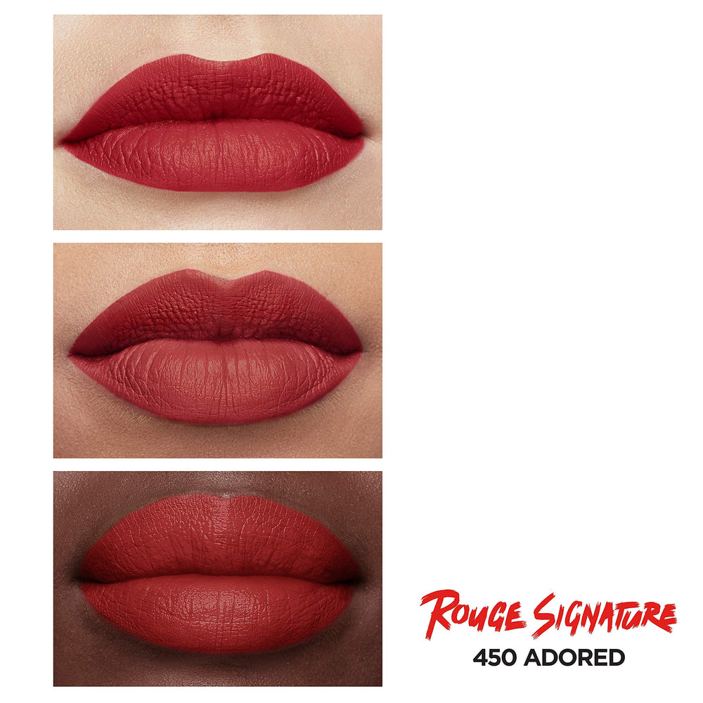 L'Oreal Paris Rouge Signature Adored worn for everyday wearable color.