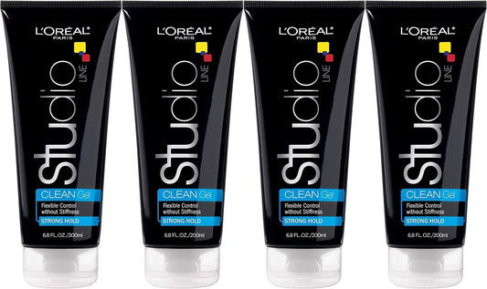 L'Oreal Paris Studio Line Clear Minded Clean Gel shows sculpted definition for brushable, long-lasting style.