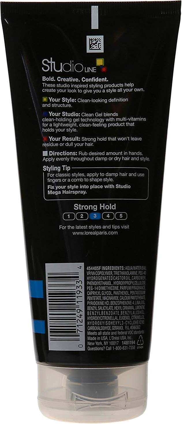 L'Oreal Paris Studio Line Clear Minded Clean Gel delivers strong hold with lightweight feel.