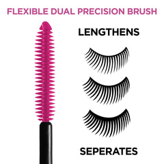Close-up of lashes with Telescopic mascara showing length and definition.