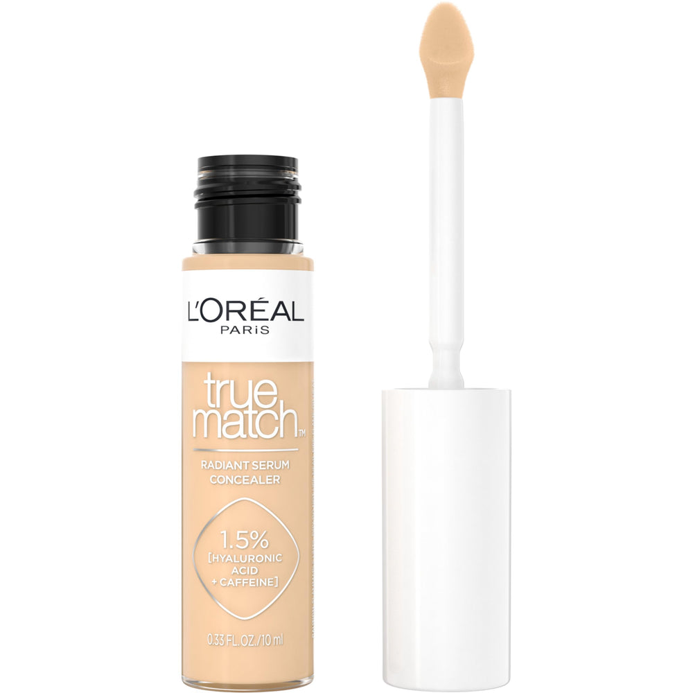 L'Oreal Paris True Match Radiant Serum Concealer tube close-up showing hydration and coverage.