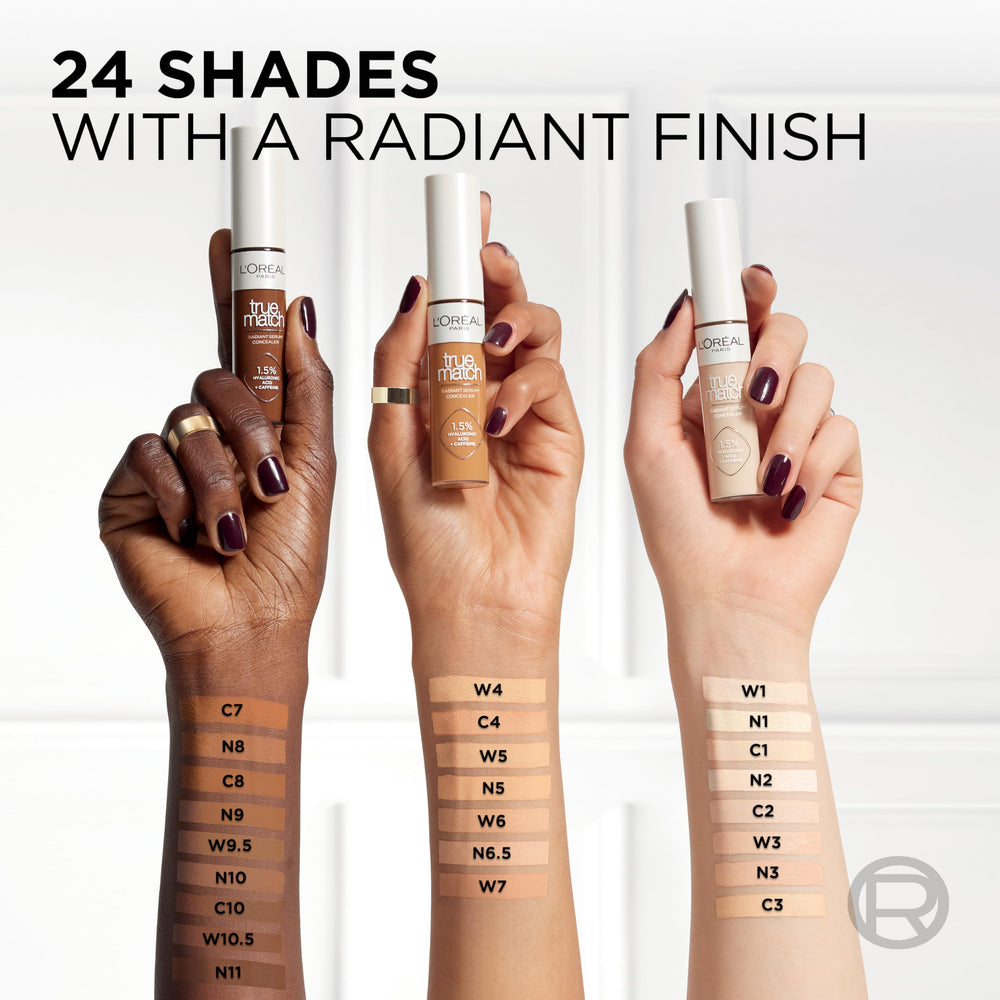 L'Oreal Paris True Match Radiant Serum Concealer under-eye coverage reducing darkness and puffiness.