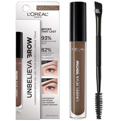 L'Oreal Paris Unbelieva-Brow packaging shows longwear tint for brows.