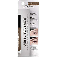 L'Oreal Paris Unbelieva-Brow waterproof formula closeup shows no-smudge impact.