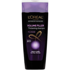 L'Oreal Paris Volume Filler bottle showing stronger, healthier-feeling hair after use.