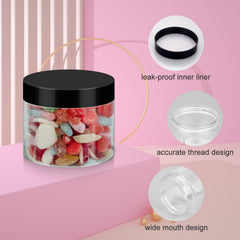 Loretoy transparent PET jar ideal for quick viewing of cosmetics.