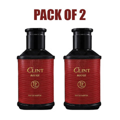 Lorientale Clint Rouge perfume bottle on refined display.