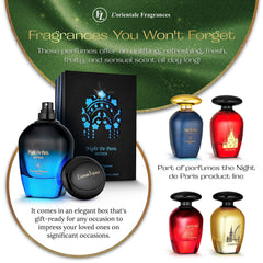 Oud accent shimmer hints at a luxurious, long-lasting presence in Night De Paris.