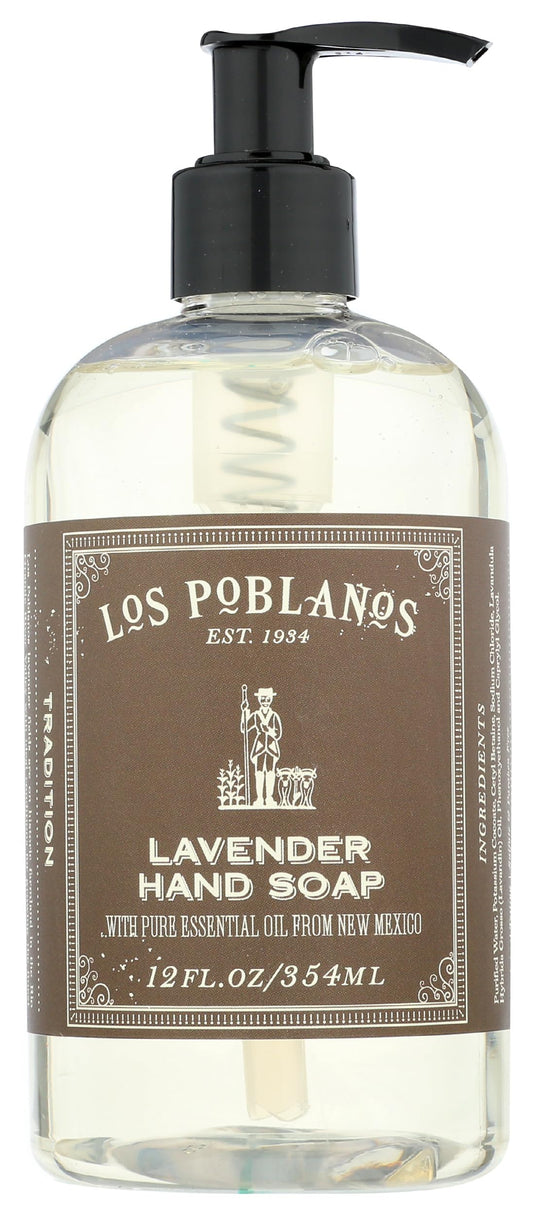 Los Poblanos Lavender Hand Soap bottle with calming lavender aroma