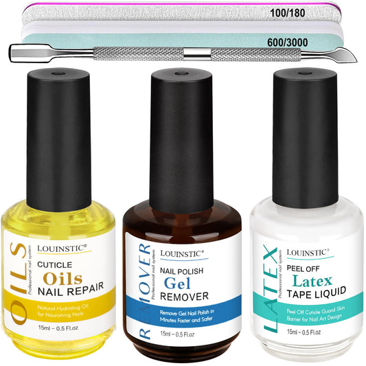 Louinstic 3-in-1 gel nail remover kit packaging for at-home use