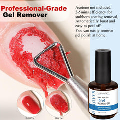 LOUINSTIC gel polish remover two-pack display highlights acetone-free, nail-safe formula.