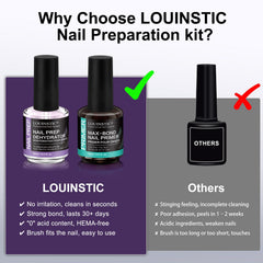 LOUINSTIC low-odor-formula with safe, gentle prep for nails.