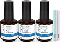 LOUINSTIC nail polish remover kit with 3 x 15ml bottles for quick home gel removal.