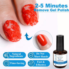 LOUINSTIC remover application step demonstrates wrap-free polish lifting.