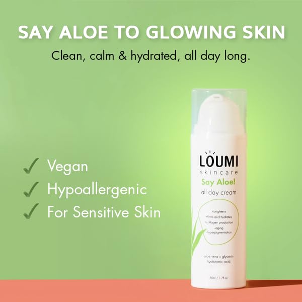 LOUMI Say Aloe All-Day Face Cream absorbs quickly for daily use