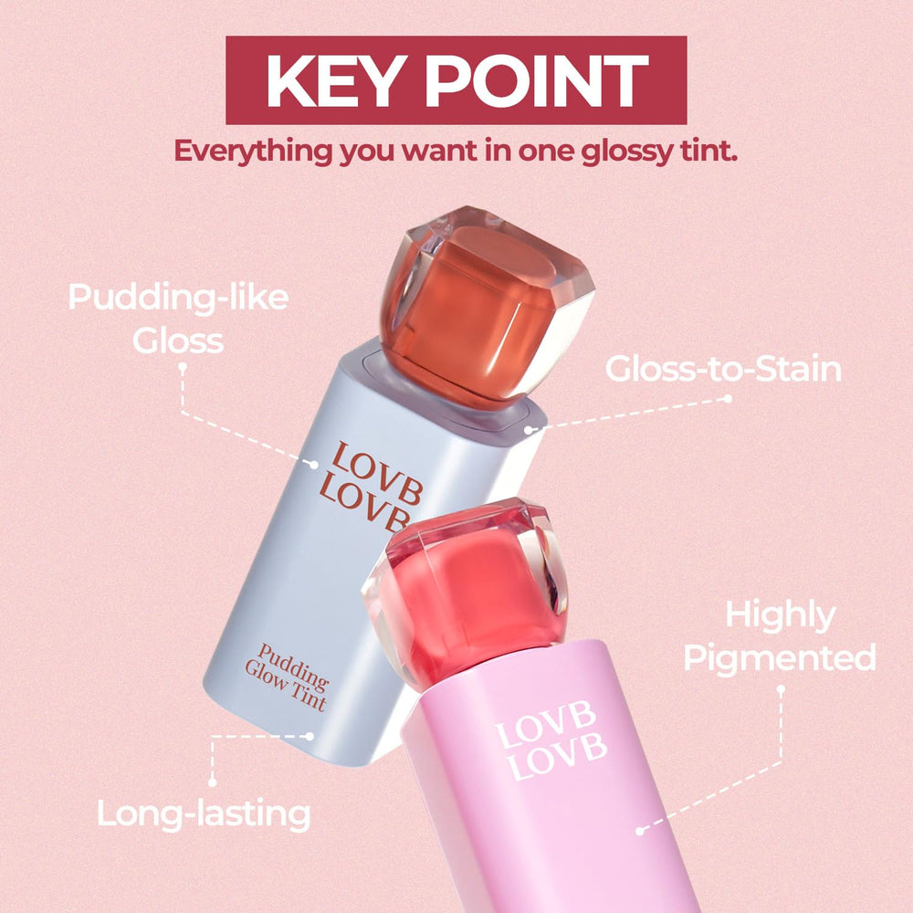 LOVB LOVB Pudding Glow close-up texture showing silky, non-sticky finish and radiant tint.
