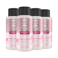 Love Beauty And Planet Murumuru Butter & Rose shampoo bottle pour for color-treated hair shine