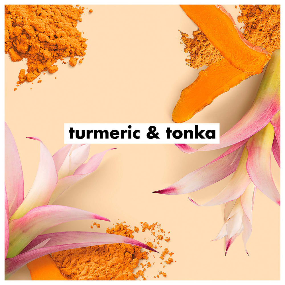 Love Beauty And Planet turmeric-tonka vegan ethical extracts emphasize cruelty-free cleansing.