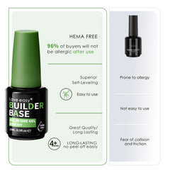 Love Easy Builder Base Gel ultra-adhesion swatch demonstrates long-lasting wear.