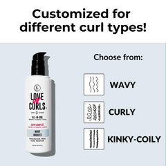 Love Ur Curls ingredient close-up shows shea butter and moringa oil enriching formula.