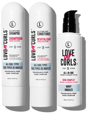 Love Ur Curls fragrance-free shampoo bottle for gentle cleansing of waves.