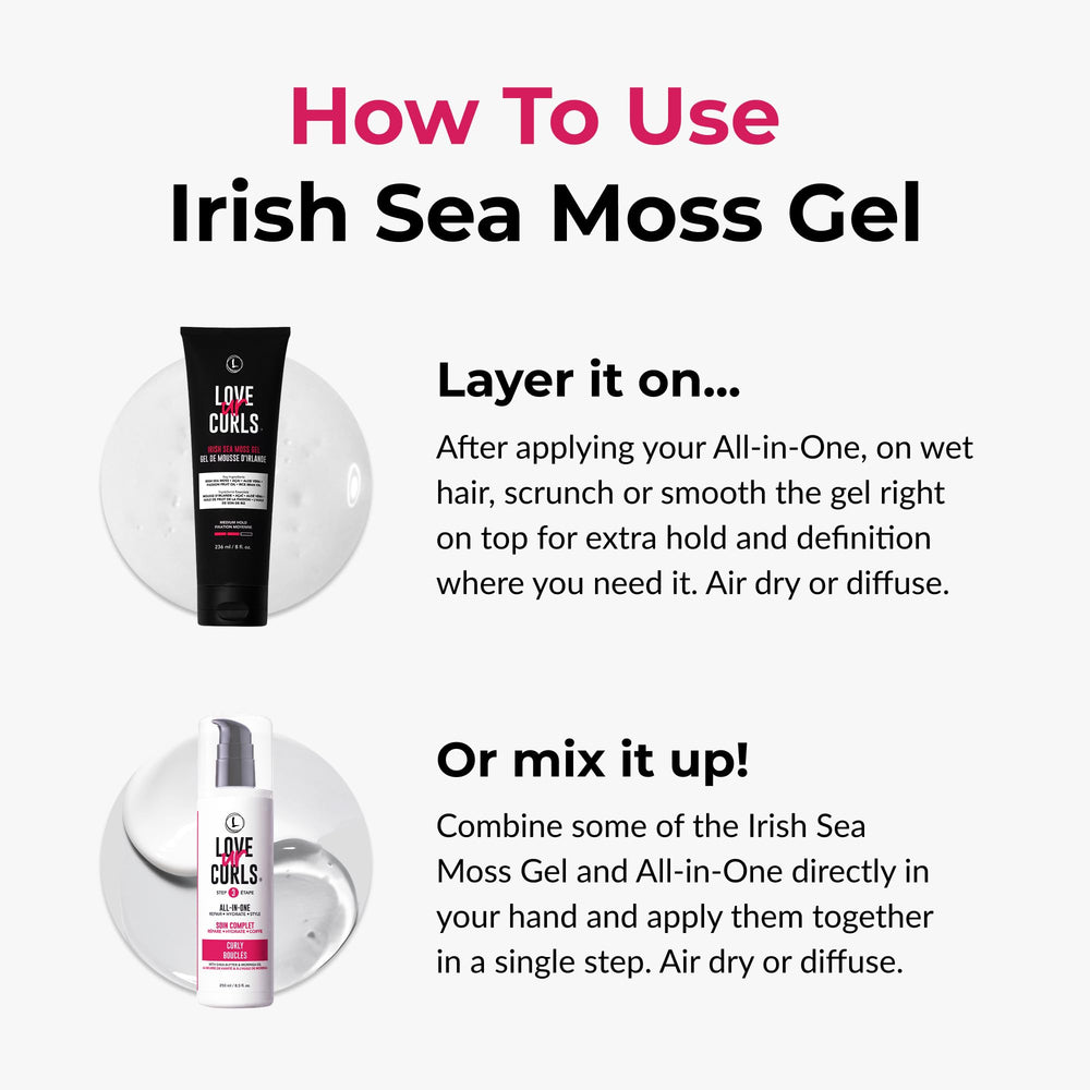 Love Ur Curls Irish Sea Moss Hair Gel compact packaging ideal for travel.